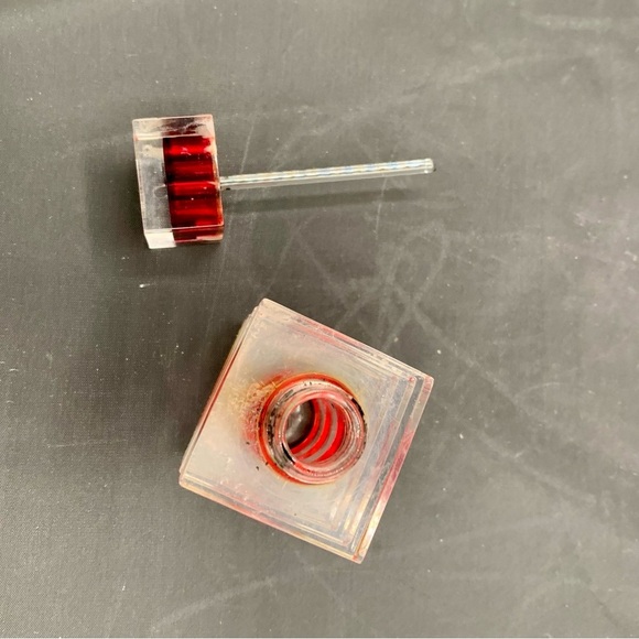 Vintage Lucite/Acrylic Red Perfume Bottle - Picture 7 of 12